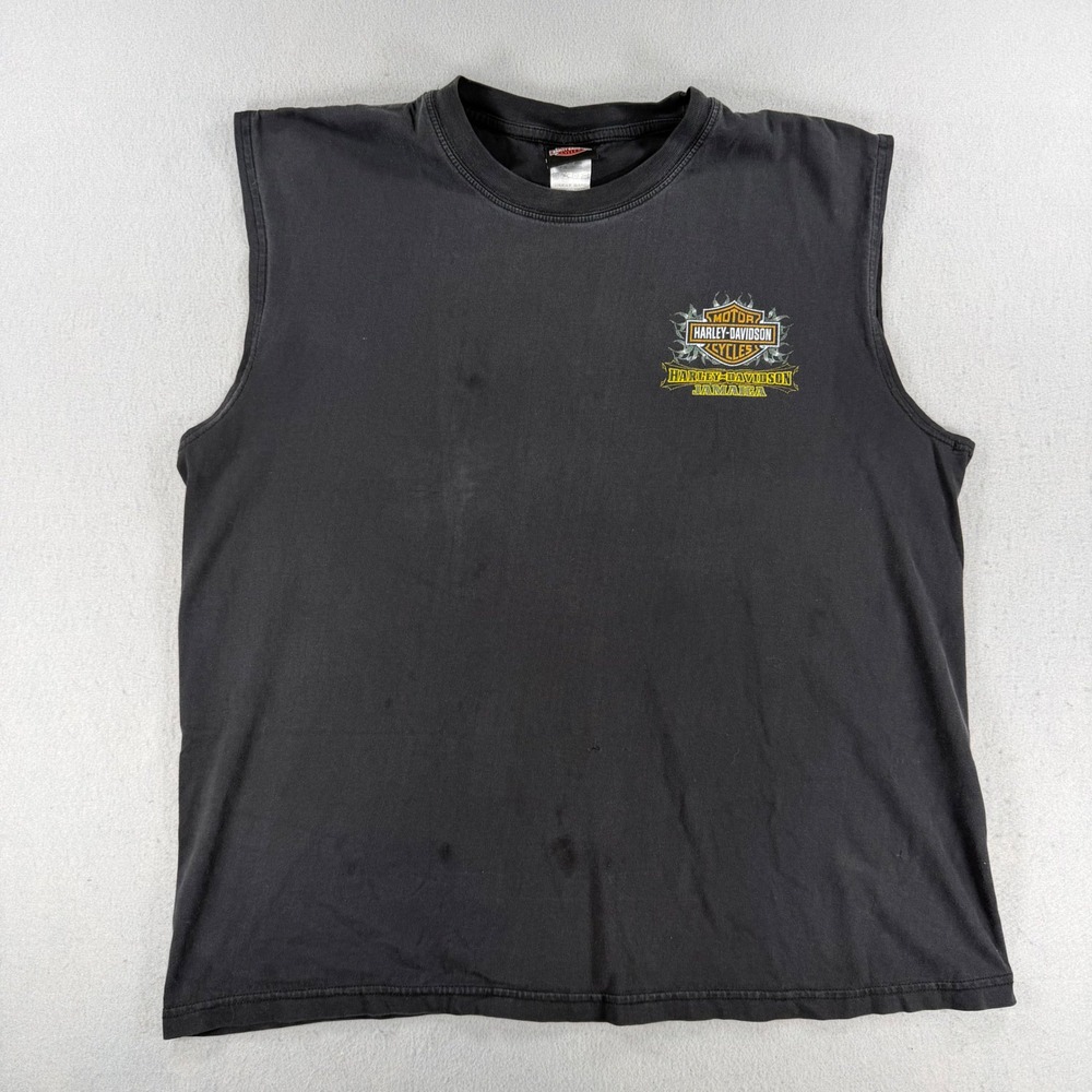 Vintage Harley-Davidson Jamaica Sleeveless Mens XL Black Biker Tank Top